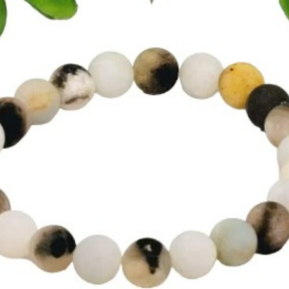 Amazonite Frosted Beaded Bracelet - Handmade - New - Picture 2 of 2